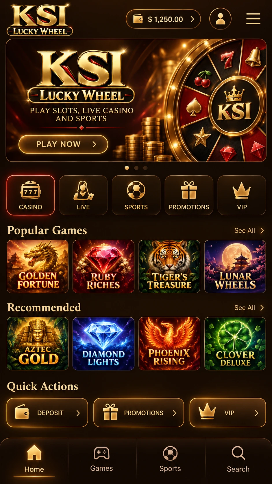 KSI LuckyWheel Mobile Gaming Options